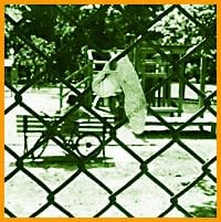 In front of the children