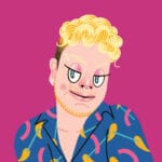 An illustrated portrait of Jake Hall